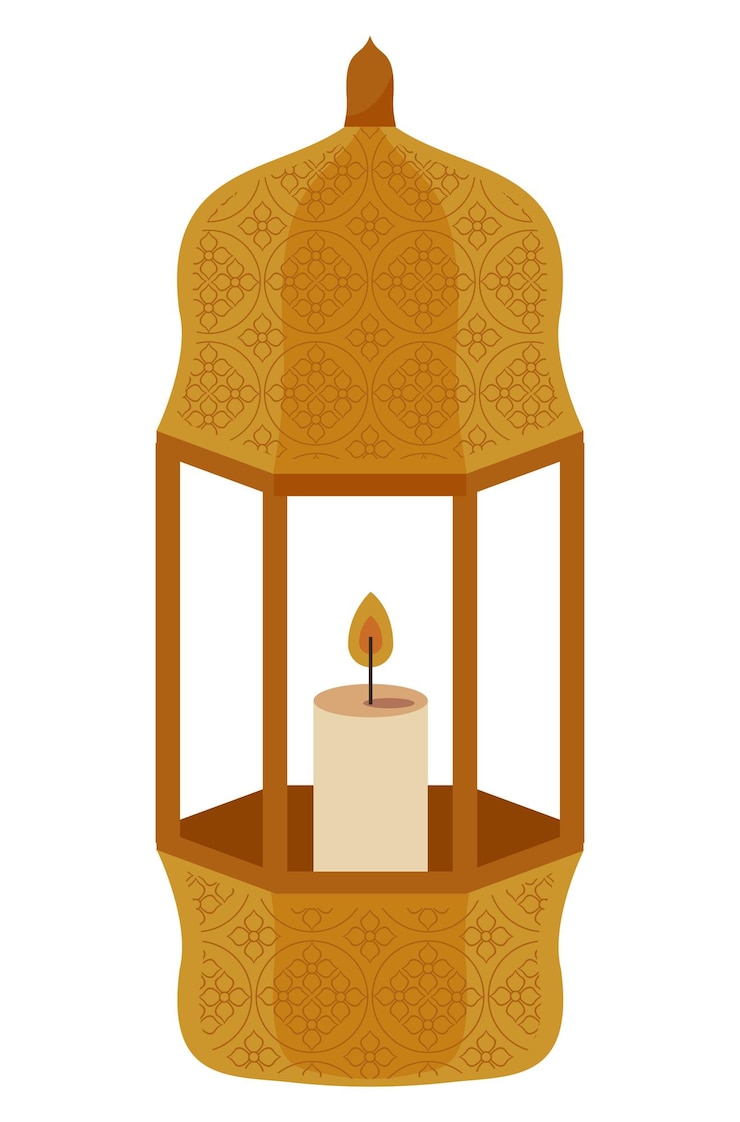 Vector Gratis arabic lamp with candle icon