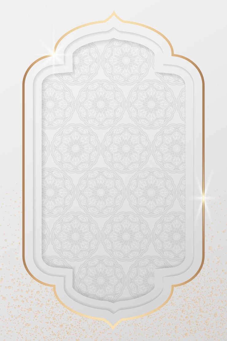 Vector Gratis arabic pattern in a shiny gold frame