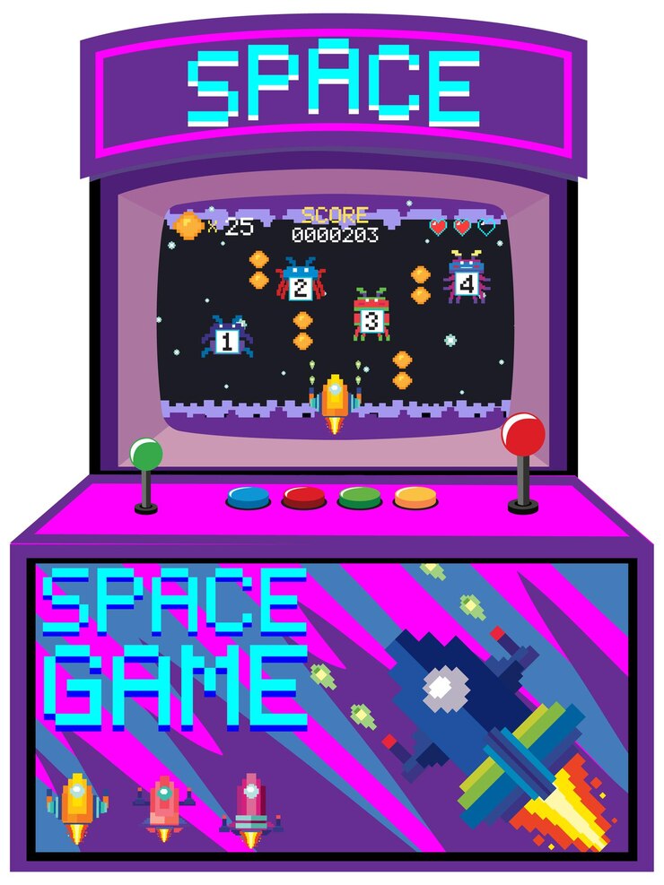 Vector Gratis arcade game machine isolated