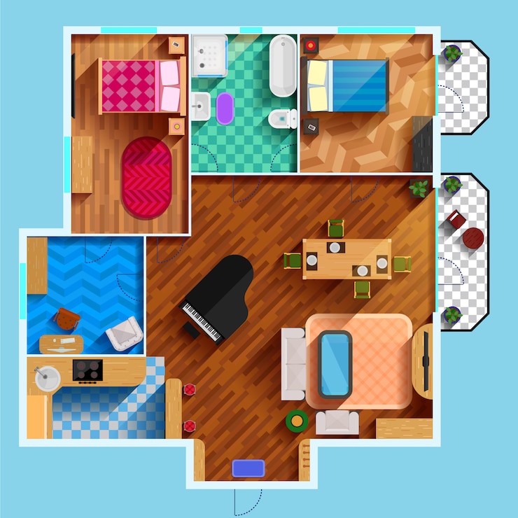 Vector Gratis architectural floor plan