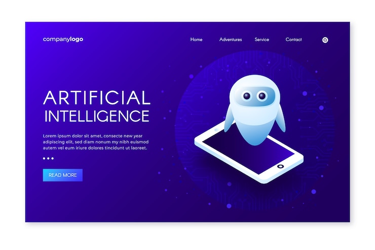 Vector Gratis artificial intelligence landing page template
