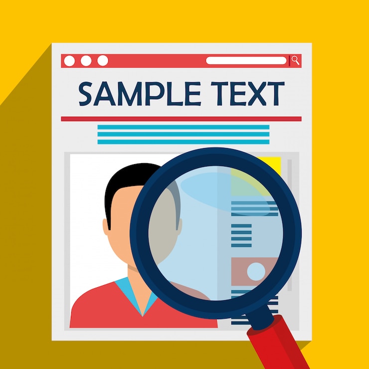 Vector Gratis artikel koran dan kaca pembesar