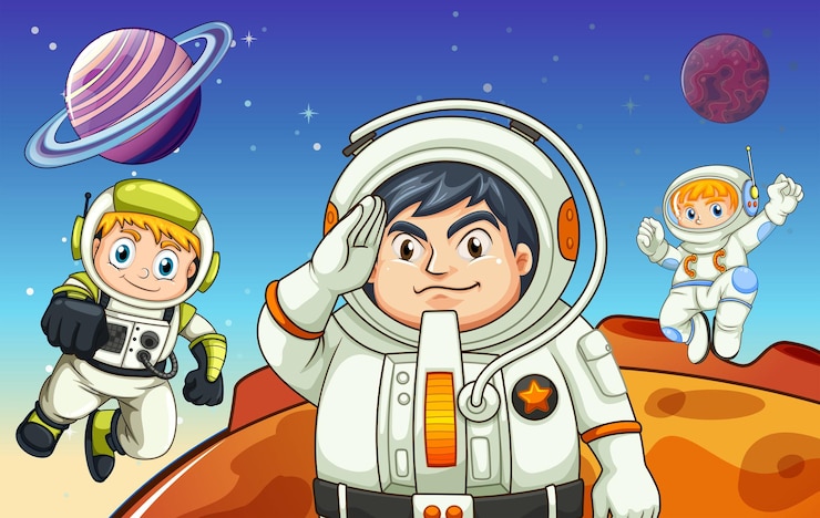 Vector Gratis astronot di luar angkasa