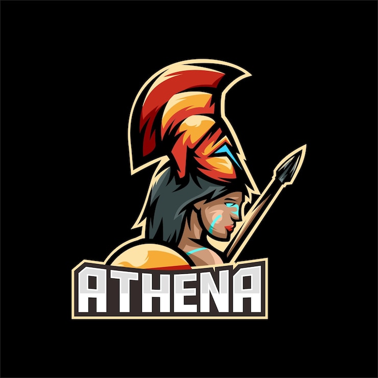 Vector Gratis athena mascot esport design logo