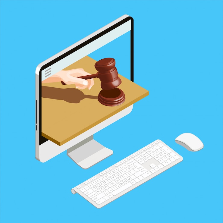 Vector Gratis auction online computer 