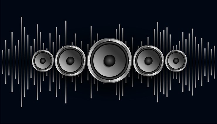Vector Gratis audio beat equalizer background with musical stereo design