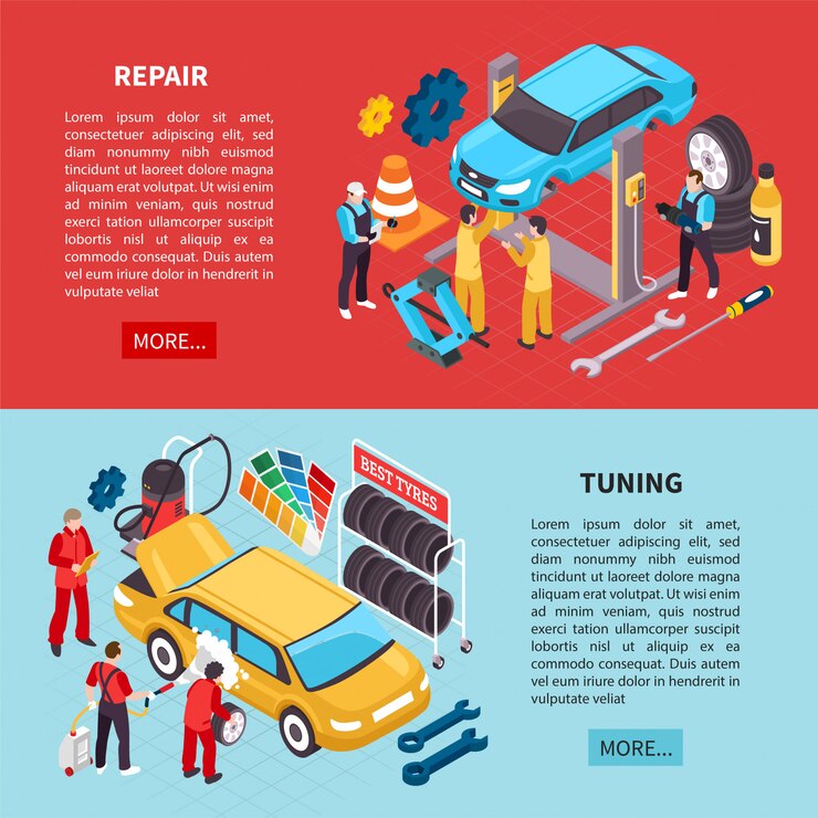 Vector Gratis  auto service banners set