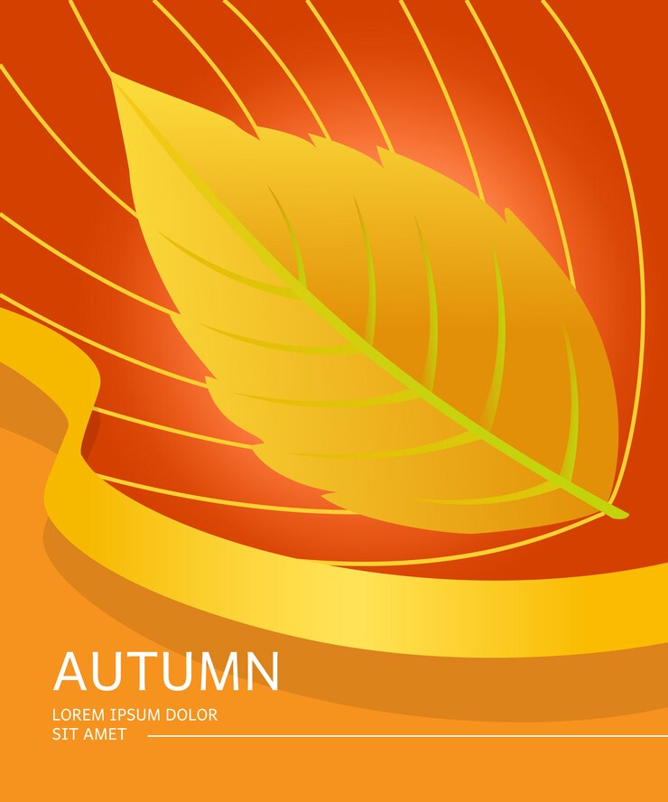 Vector Gratis autumn flyer with leaf shape