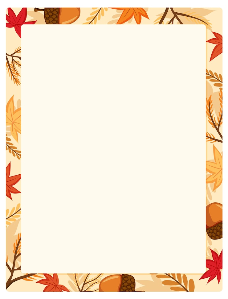 Vector Gratis autumn leaves aframe border template