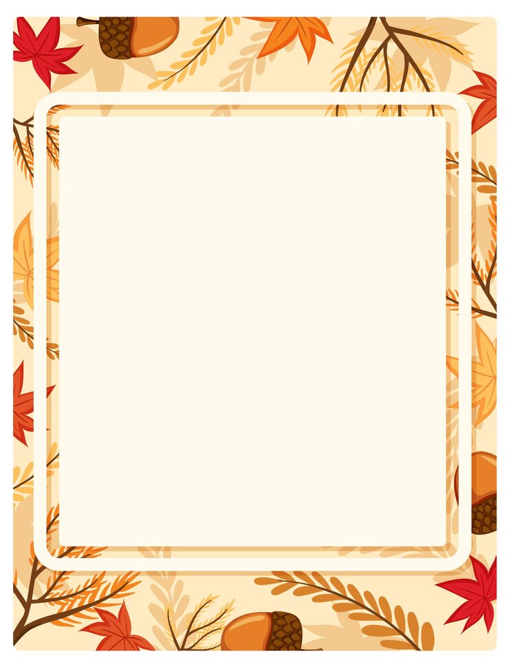 Vector Gratis autumn leaves aframe border template