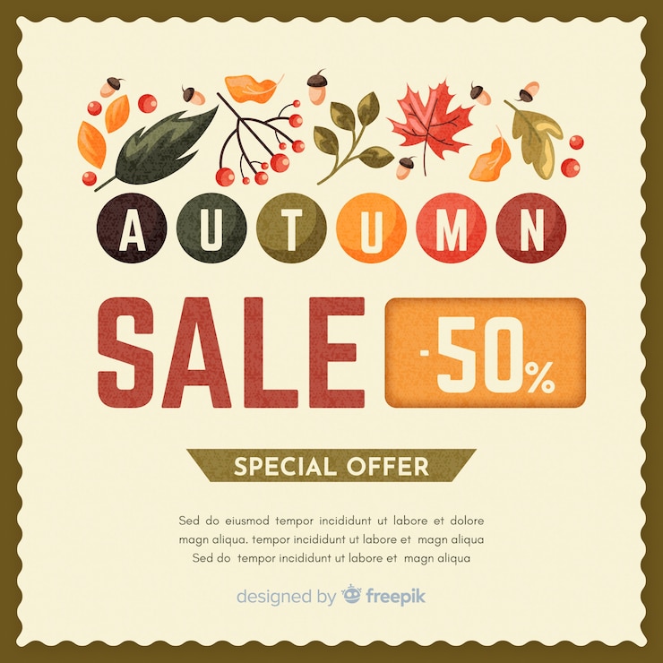 Vector Gratis autumn sale background vintage design