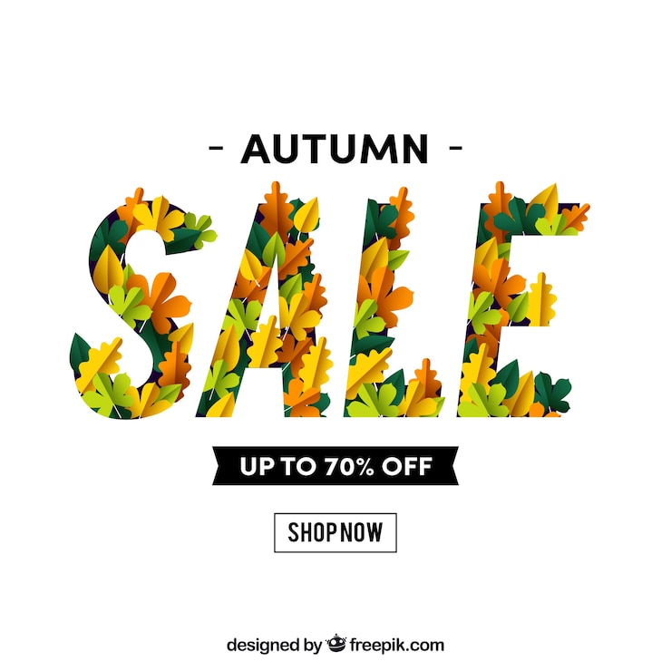 Vector Gratis autumn sale background with colorful leaves