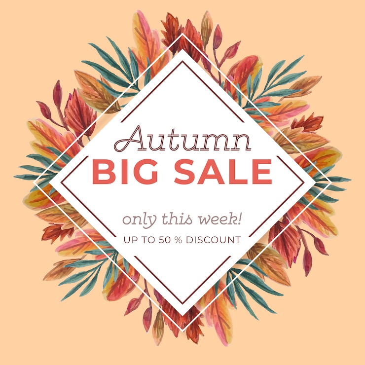 Vector Gratis autumn sale banner