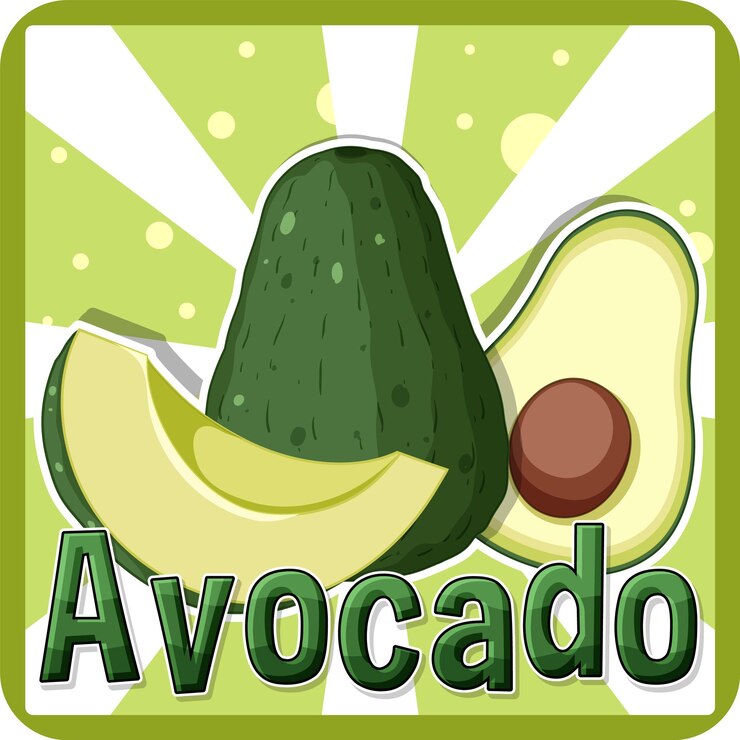 Vector Gratis avocado fruit on green background