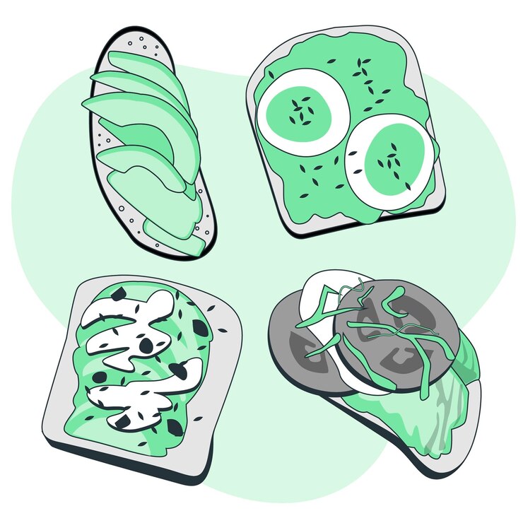 Vector Gratis avocado toast concept illustration