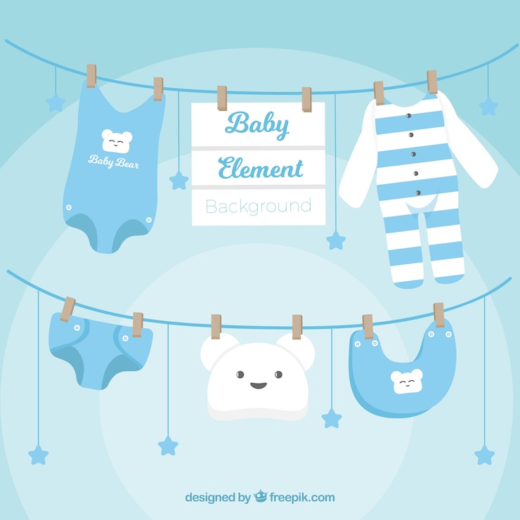 Vector Gratis baby elements background in flat style