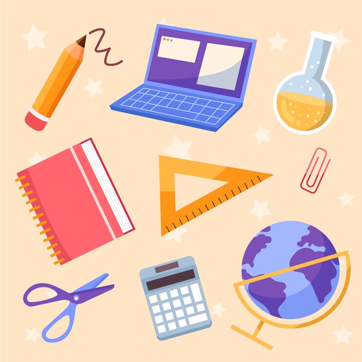 Vector Gratis back to school hand drawn flat element collection