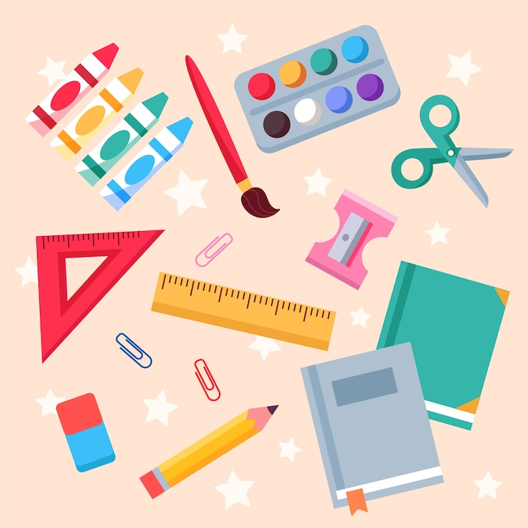 Vector Gratis back to school hand drawn flat element collection