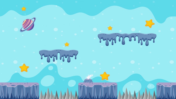 Vector Gratis background design with planet and stars