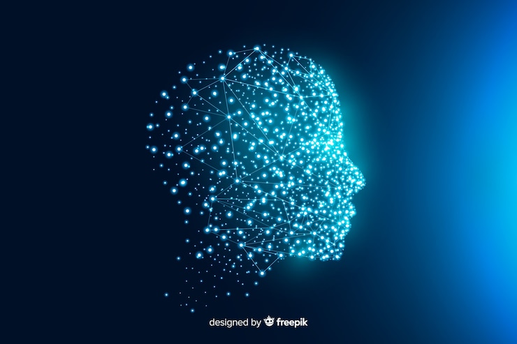 Vector Gratis background face made of particles