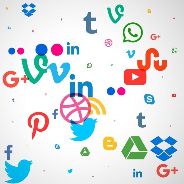 Vector Gratis background of colored social media icons in modern style