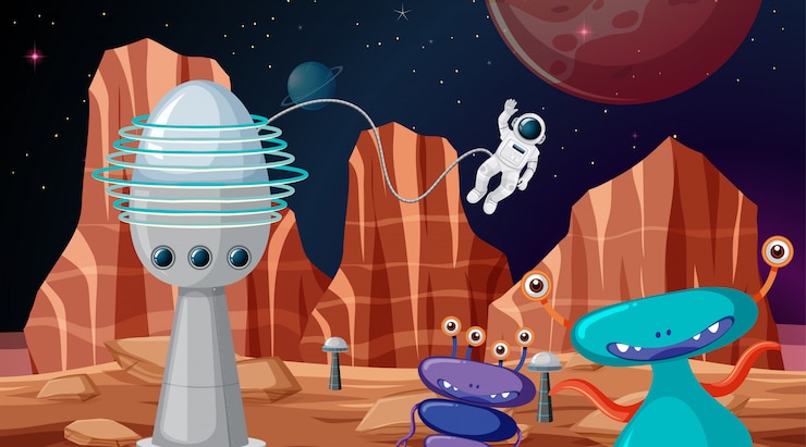 Vector Gratis background outer space scene