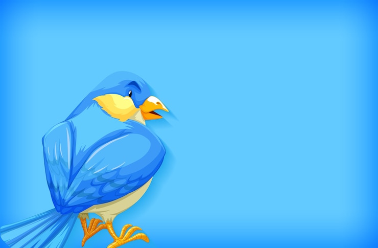 Vector Gratis background template with plain color and blue bird