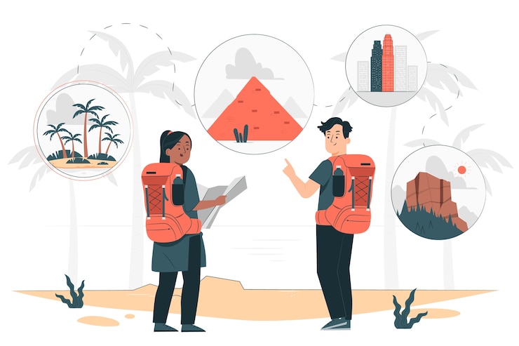 Vector Gratis backpackers concept illustration