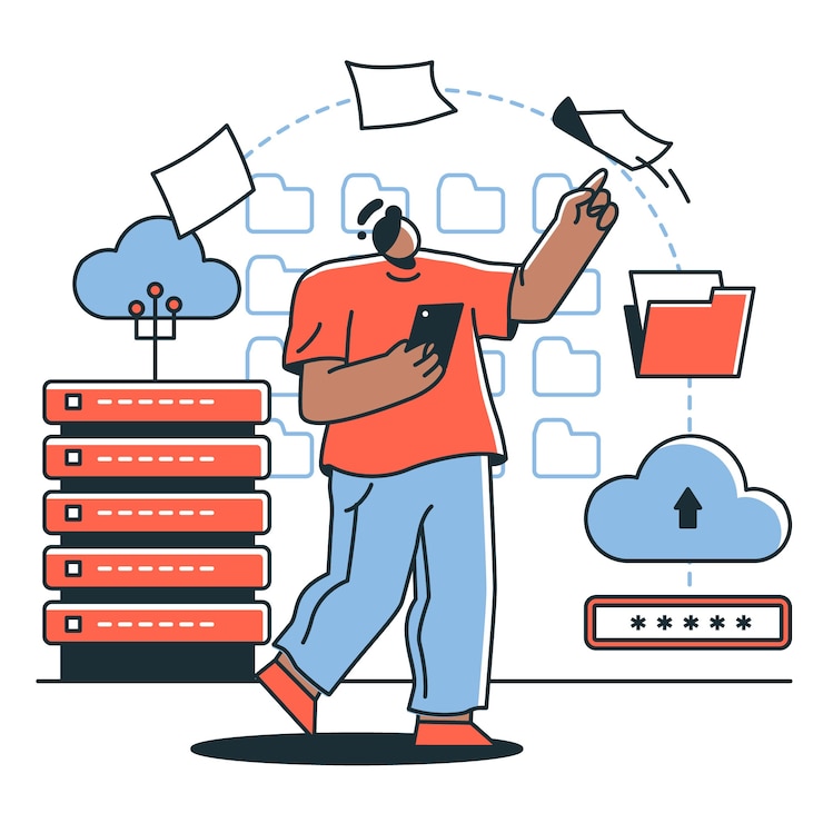 Vector Gratis backup  concept illustration