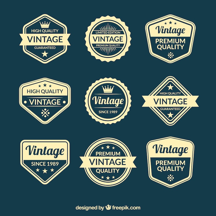 Vector Gratis badge collection with vintage style