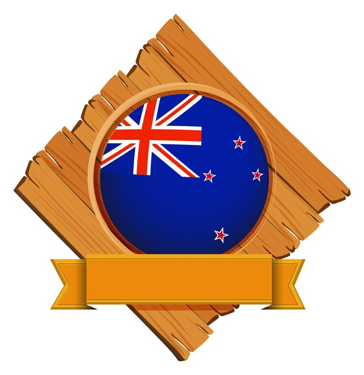 Vector Gratis badge design for flag of new zealand