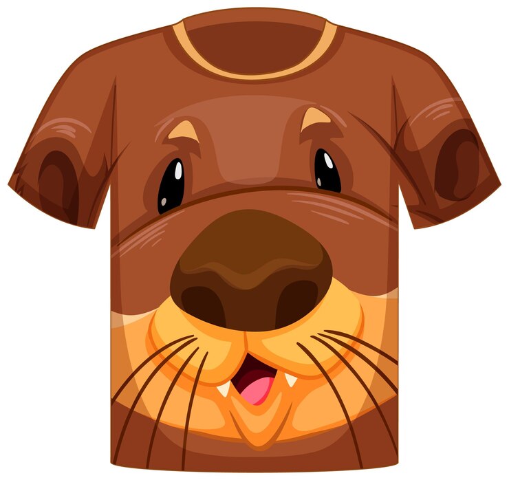 Vector Gratis bagian depan t-shirt dengan wajah pola berang-berang