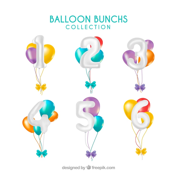 Vector Gratis balon dekoratif lucu dan berwarna-warni
