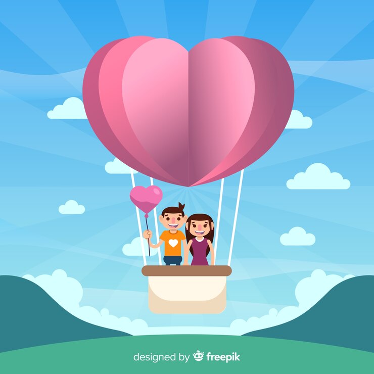 Vector Gratis balon udara berbentuk hati