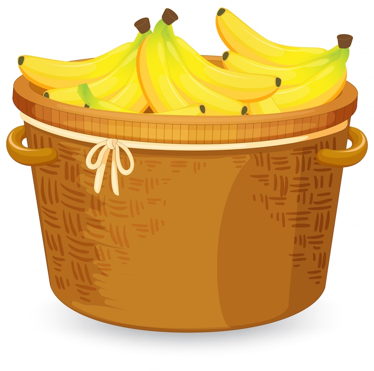 Vector Gratis banana in the basket