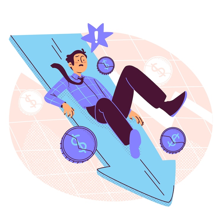 Vector Gratis bankruptcy concept illustration