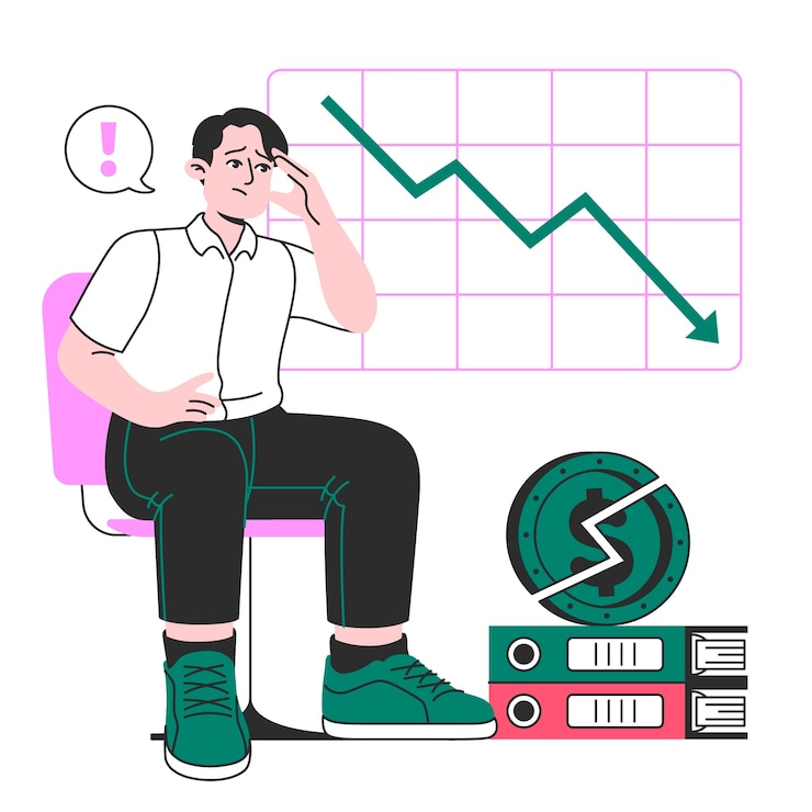 Vector Gratis bankruptcy concept illustration