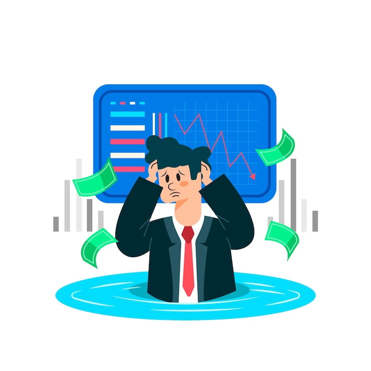 Vector Gratis bankruptcy concept with businessman