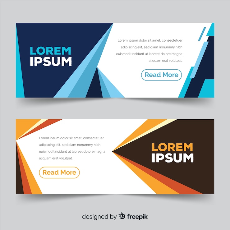 Vector Gratis banner abstrak dengan bentuk geometris