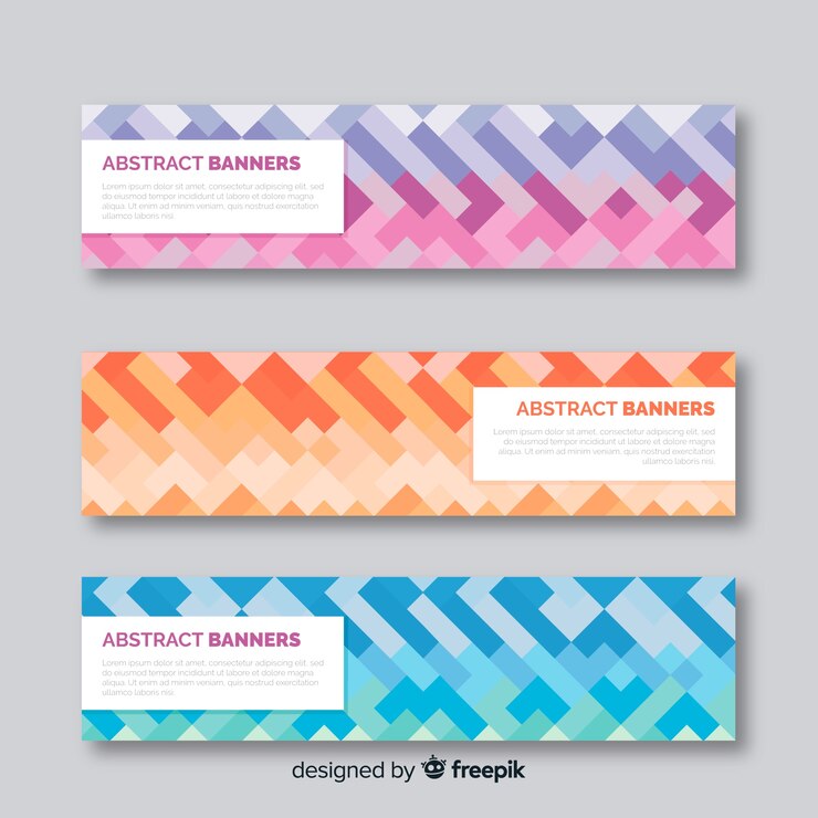 Vector Gratis banner abstrak dengan bentuk modern