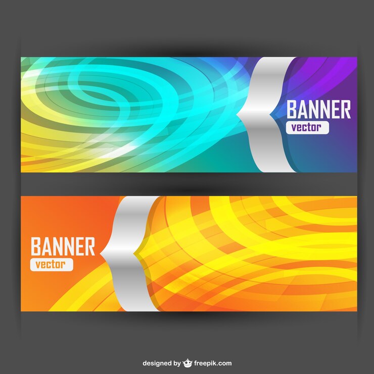 Vector Gratis banner abstrak penuh warna