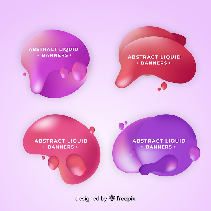 Vector Gratis banner bentuk cairan realistis