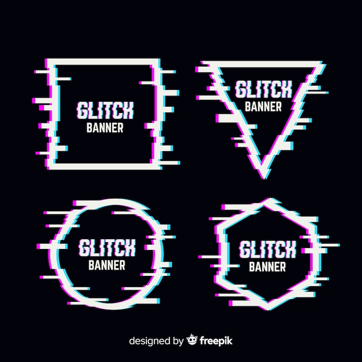 Vector Gratis banner bentuk geometris glitch