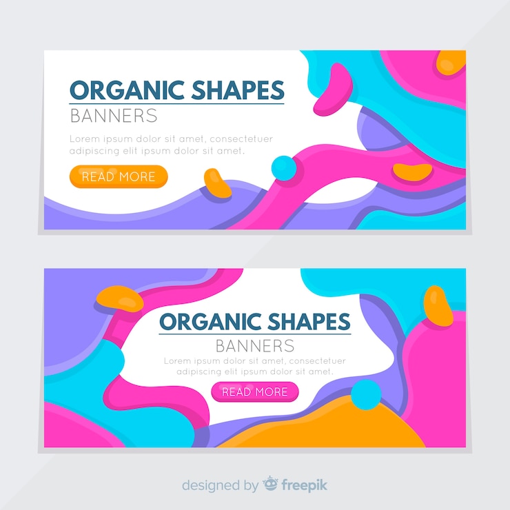 Vector Gratis banner bentuk organik abstrak