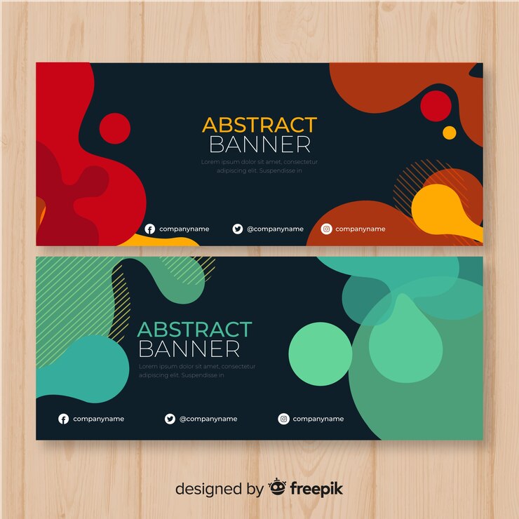 Vector Gratis banner bentuk organik abstrak
