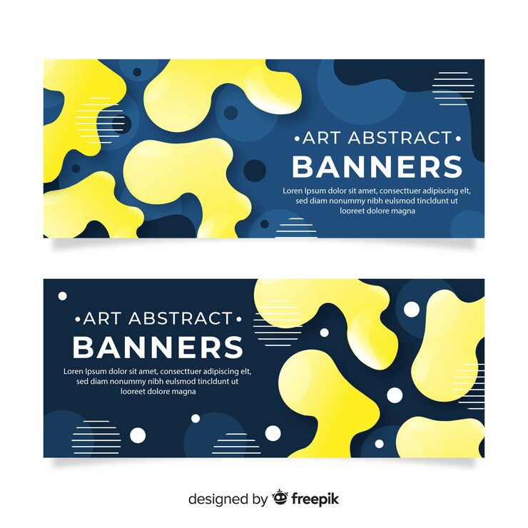 Vector Gratis banner bentuk organik abstrak