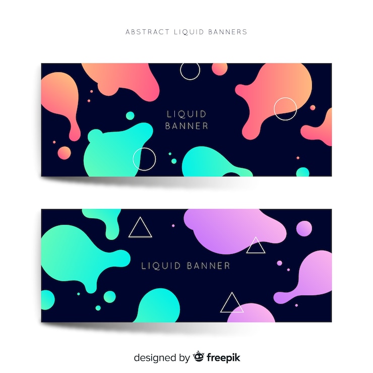 Vector Gratis banner cairan abstrak