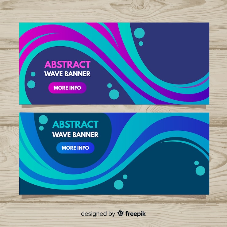 Vector Gratis banner gelombang abstrak