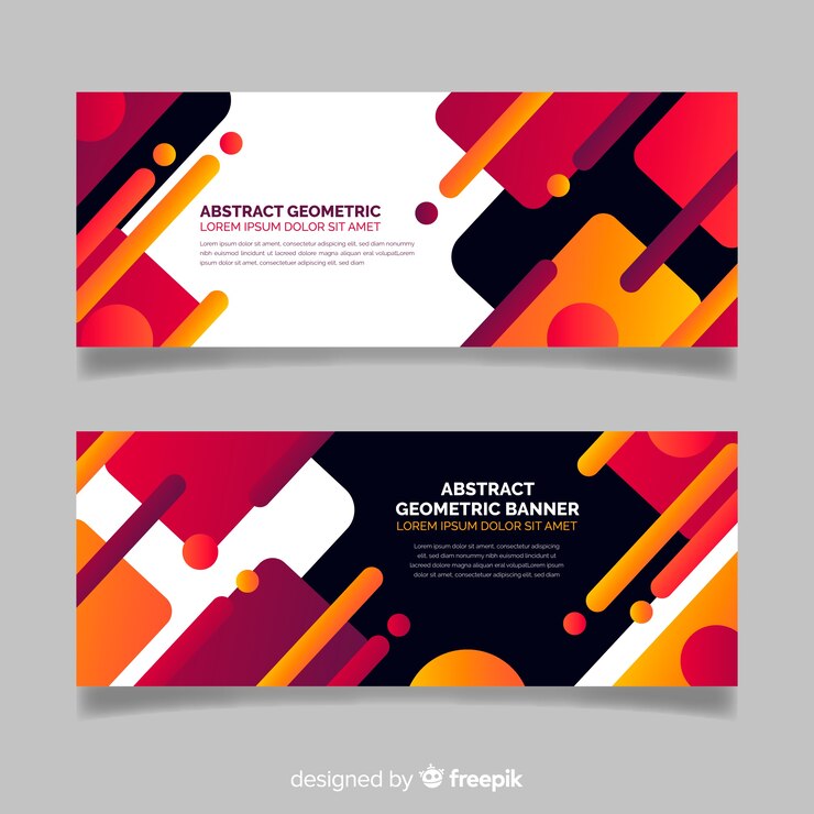 Vector Gratis banner geometris abstrak