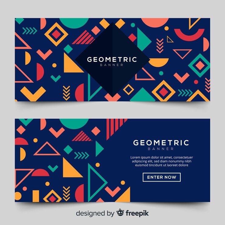 Vector Gratis banner geometris modern